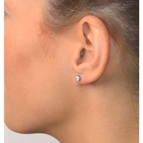 Diamond Earrings 0.50CT Studs G/Vs Quality in 18K White Gold - 4.1mm - Image 4