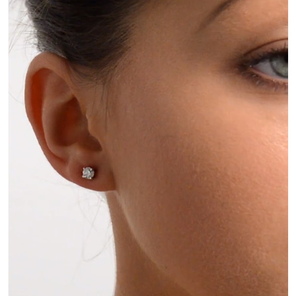 Diamond Earrings 0.66CT Studs Premium Quality 18K White Gold - 4.5mm - Image 3