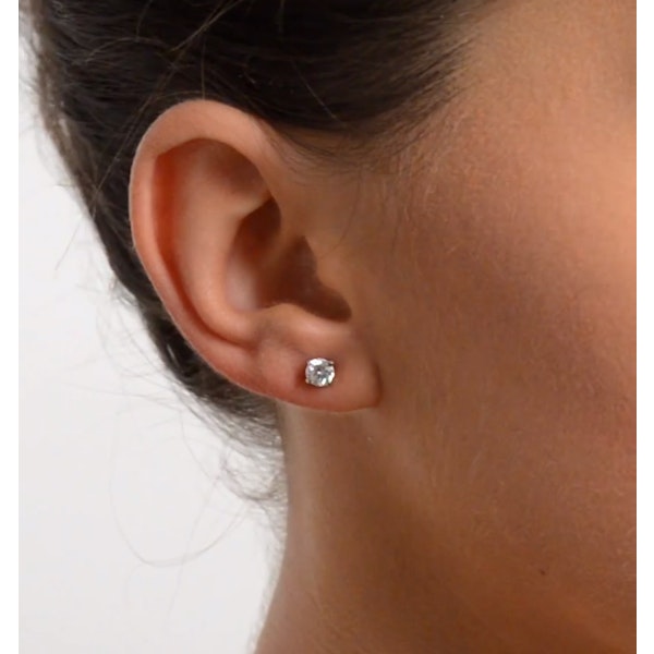 Diamond Earrings 0.66CT Studs Premium Quality 18K White Gold - 4.5mm - Image 4