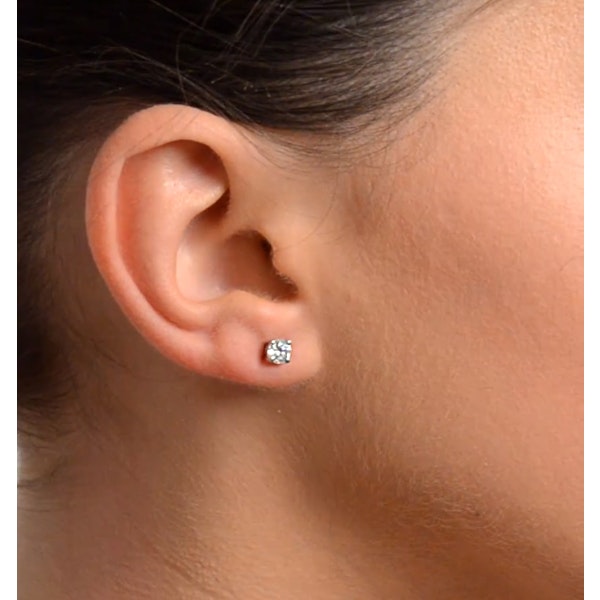 Diamond Earrings 0.66CT Studs G/VS Quality in 18K White Gold - 4.5mm - Image 3
