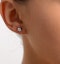 Diamond Earrings 0.66CT Studs G/VS Quality in 18K White Gold - 4.5mm - image 4