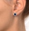 Sapphire 7mm x 5mm And Diamond 18K White Gold Earrings - image 4
