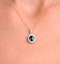 Sapphire 7 x 5mm And Diamond 18K White Gold Pendant Necklace - image 3