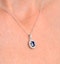 Sapphire 7 x 5mm And Diamond 18K White Gold Pendant Necklace - image 4