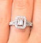 Halo Engagement Ring 0.65ct Prince Cut H/SI Diamonds 18K White Gold - image 4