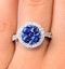 0.84ct Diamond 1.60ct Sapphire and 18K White Gold Circles Ring - image 4