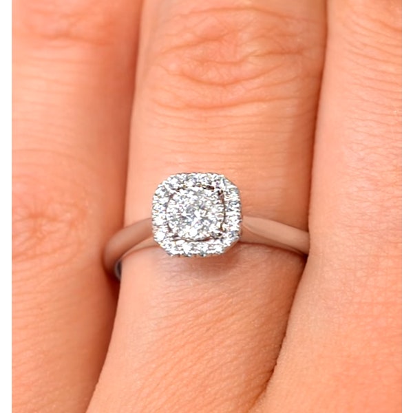 0.25ct Lab Diamond Engagement Ring 9K White Gold Galileo - Image 4