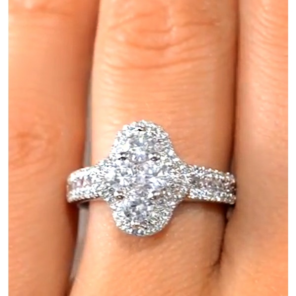 Halo Engagement Ring Galileo 1.25ct Diamonds 18KW White Gold FT78 - Image 4