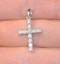 Diamond Cross Necklace 0.46ct in 9K White Gold - image 2