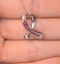 Ruby 0.33CT And Diamond 9K White Gold Ribbon Pendant Necklace - image 2