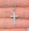 Cross Pendant Necklace 0.22CT Diamond 9K White Gold - image 2