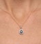 Sapphire 7 x 5mm And Diamond 9K Gold Pendant Necklace - image 3