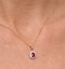 Ruby 7 x 5mm And Diamond 9K Gold Pendant Necklace - image 3