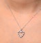 9K White Gold 0.03ct Diamond and Sapphire Heart Pendant Necklace - image 2