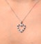 9K White Gold 0.03ct Diamond and Sapphire Heart Pendant Necklace - image 3