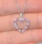 Ruby 0.68CT And Diamond 9K White Gold Heart Pendant Necklace - image 2