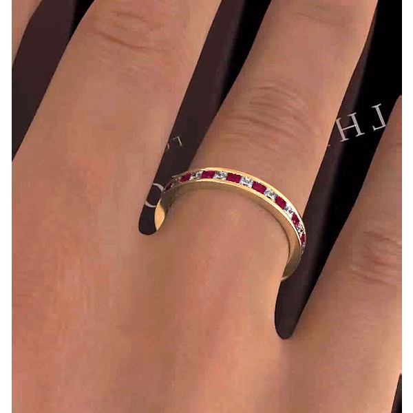 Eternity Ring Lauren Diamonds H/SI and Ruby 1.10CT in 18K Gold - Image 4