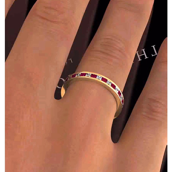 Eternity Ring Lauren Diamonds G/VS and Ruby 1.10CT in 18K Gold - Image 4