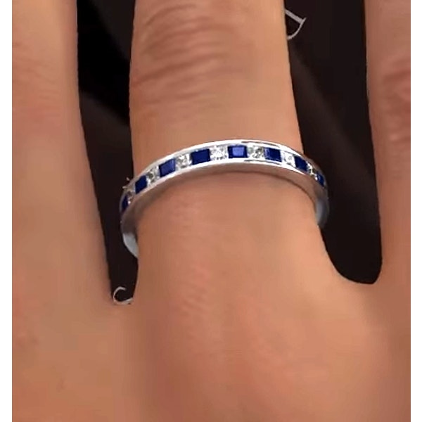 Eternity Ring Lauren Diamonds H/SI and Sapphire 1.20CT -Platinum - Image 4