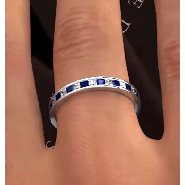 Eternity Ring Lauren Diamonds G/VS and Sapphire 1.20CT -Platinum - Image 4