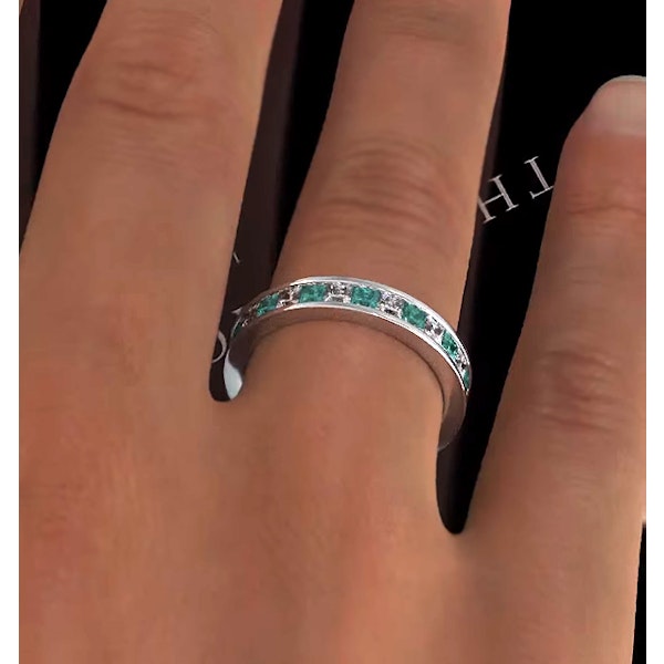 Eternity Ring Lauren Diamonds H/SI and Emerald 2.20CT - 18K White Gold - Image 4
