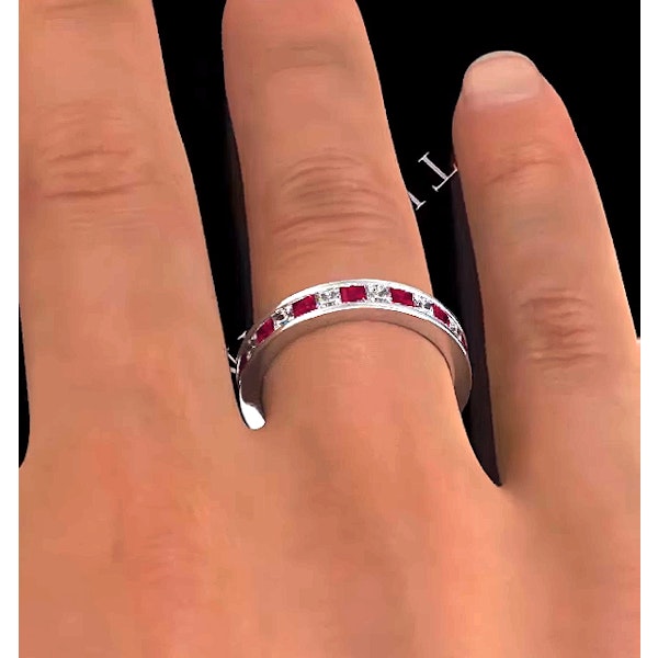 Eternity Ring Lauren Diamonds H/SI and Ruby 2.25CT - Platinum - Image 4