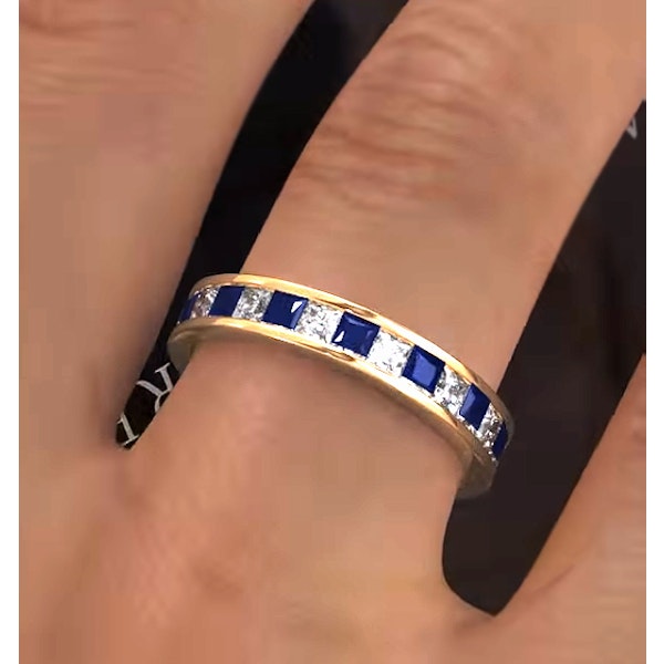 Eternity Ring Lauren Diamonds H/SI and Sapphire 2.30CT in 18K Gold - Image 4