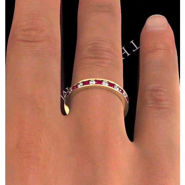 ETERNITY RING RAE DIAMONDS G/VS AND RUBY 1.30CT - 18K GOLD - Image 4