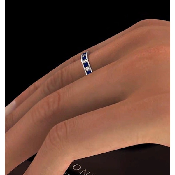 ETERNITY RING RAE DIAMONDS H/SI AND SAPPHIRE 1.40CT - 18K WHITE GOLD - Image 4