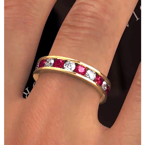 ETERNITY RING RAE DIAMONDS H/SI AND RUBY 1.80CT - 18K GOLD - Image 4