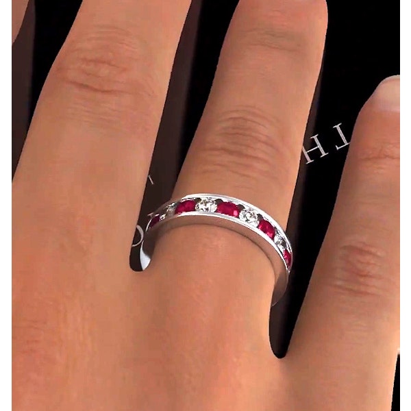 ETERNITY RING RAE DIAMONDS H/SI AND RUBY 1.80CT - Platinum - Image 4