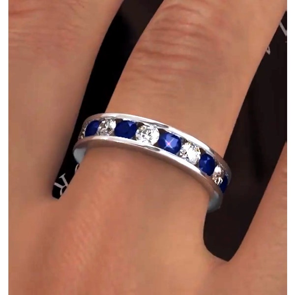 ETERNITY RING RAE DIAMONDS H/SI AND SAPPHIRE 1.90CT - 18K WHITE GOLD - Image 4