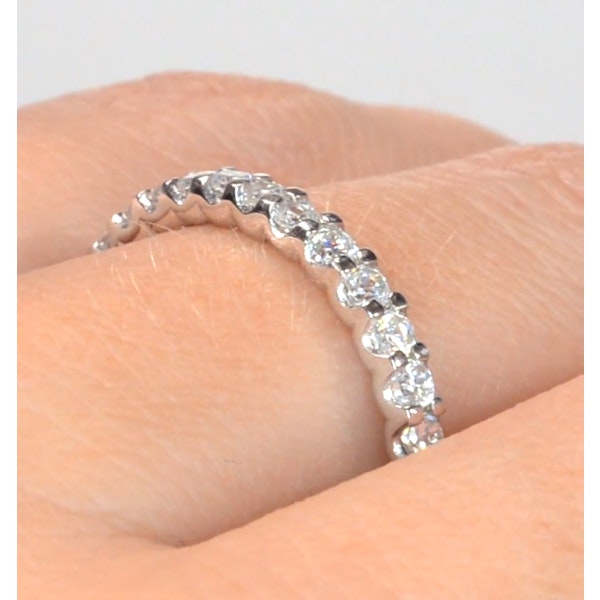 Chloe Lab Diamond Eternity Ring 18K White Gold Claw Set 1.00ct H/Si - Image 4