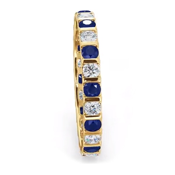 Hannah 18K Gold Sapphire 0.70ct and H/SI 2CT Diamond Eternity Ring - Image 2