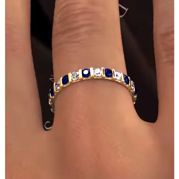 Hannah 18K Gold Sapphire 0.70ct and G/VS 2CT Diamond Eternity Ring - Image 3