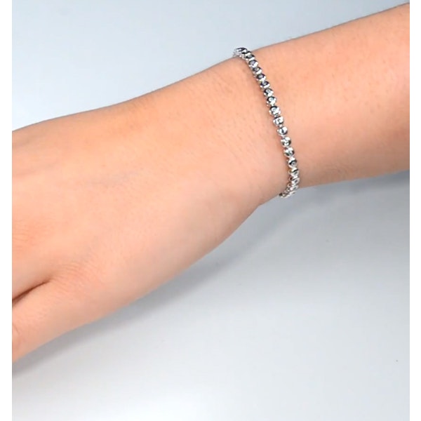 1ct Lab Diamond Tennis Bracelet Rub Over Style in 9K White Gold - Image 3