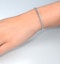 1ct Lab Diamond Tennis Bracelet Rub Over Style in 9K White Gold - image 3