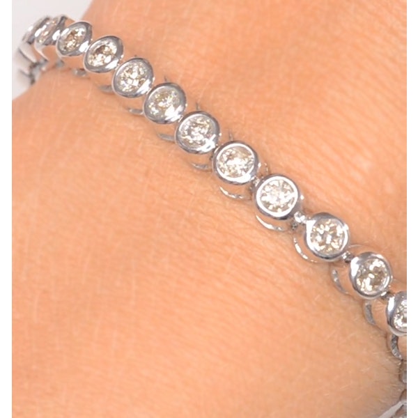Diamond Tennis Bracelet Rubover Style 5.00ct 9K White Gold - Image 3