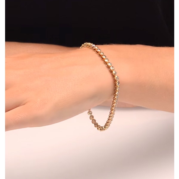 1ct Lab Diamond Tennis Bracelet Rub Over Style in 18K Gold Vermeil - Image 3