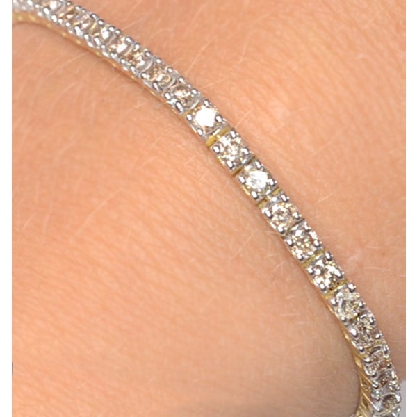 3ct Diamond Tennis Bracelet Claw Set in 9K Yellow Gold - Image 2