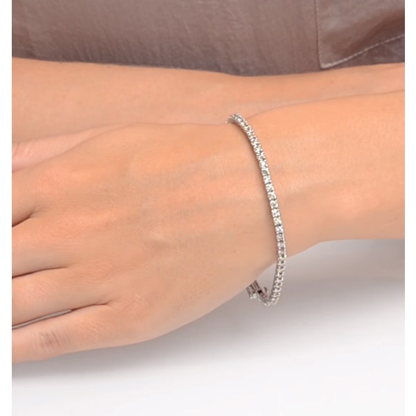 3ct Diamond Tennis Bracelet Claw Set in 9K White Gold - Image 4