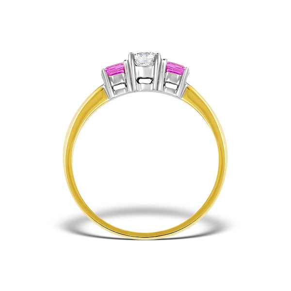18K Gold Lab Diamond Pink Sapphire Ring 0.33ct SIZE M and P - Image 2