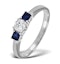 Diamond 0.33ct And Sapphire 18K White Gold Ring - image 1