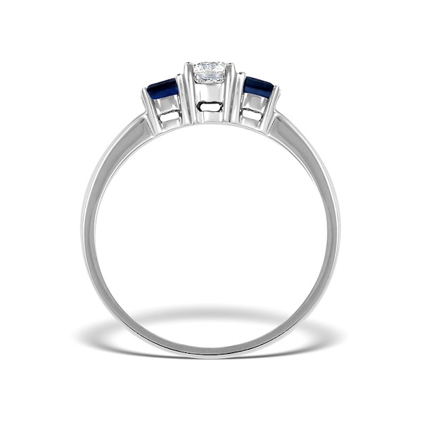 Lab Diamond 0.33ct And Sapphire 18K White Gold Ring SIZE N - Image 2