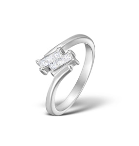 H/SI Diamond 0.23ct 18K White Gold Ring SIZE L