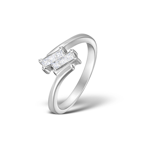 H/SI Diamond 0.23ct 18K White Gold Ring SIZE L - Image 1