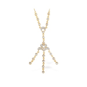 0.32ct Diamond and 9K Gold Drop Necklace - RTC-D3302