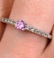 18K White Gold H/Si Diamond and Pink Sapphire Ring - SIZE L - image 2