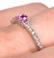 18K White Gold H/Si Diamond and Pink Sapphire Ring - SIZE L - image 3