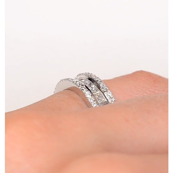 3 Row Diamond 1.00ct And 18K White Gold Half Eternity Ring - Image 3